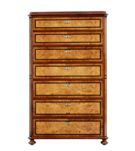 19th Century Burr Walnut Tall Chest of Drawers — thumbnail 6
