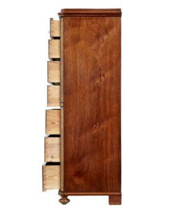 19th Century Burr Walnut Tall Chest of Drawers — thumbnail 4