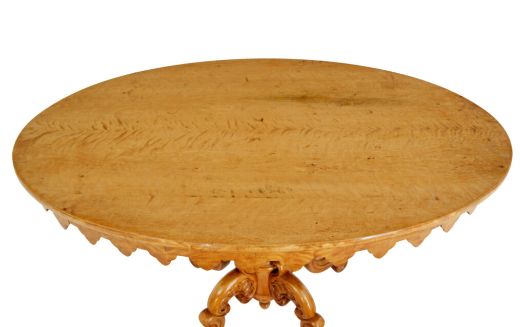Swedish 19th Century Birch Oval Occasional Table — image 5