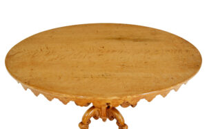 Swedish 19th Century Birch Oval Occasional Table — thumbnail 5