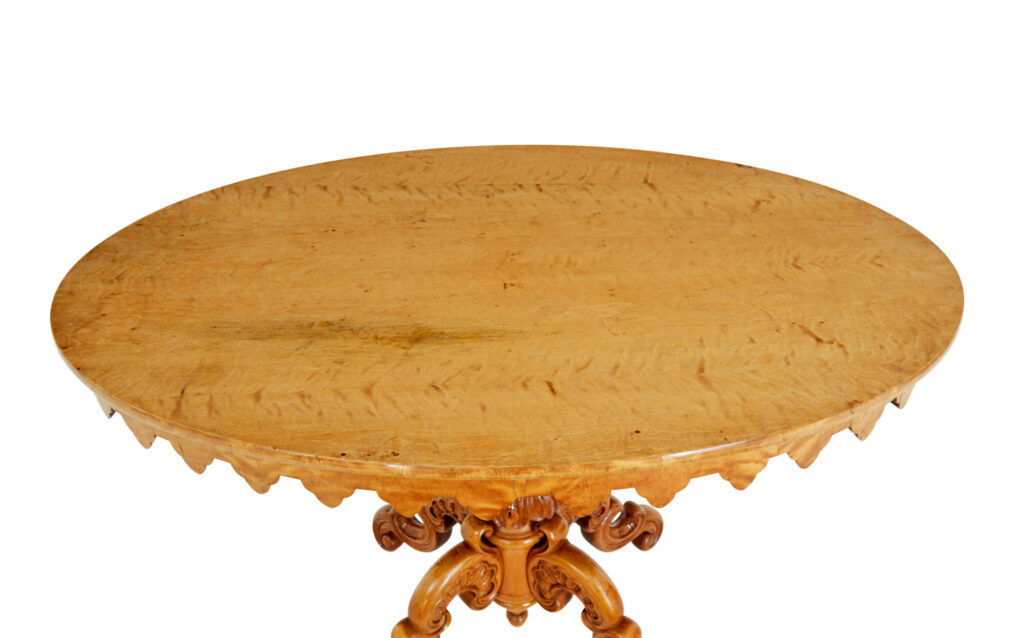 Swedish 19th Century Birch Oval Occasional Table — image 4
