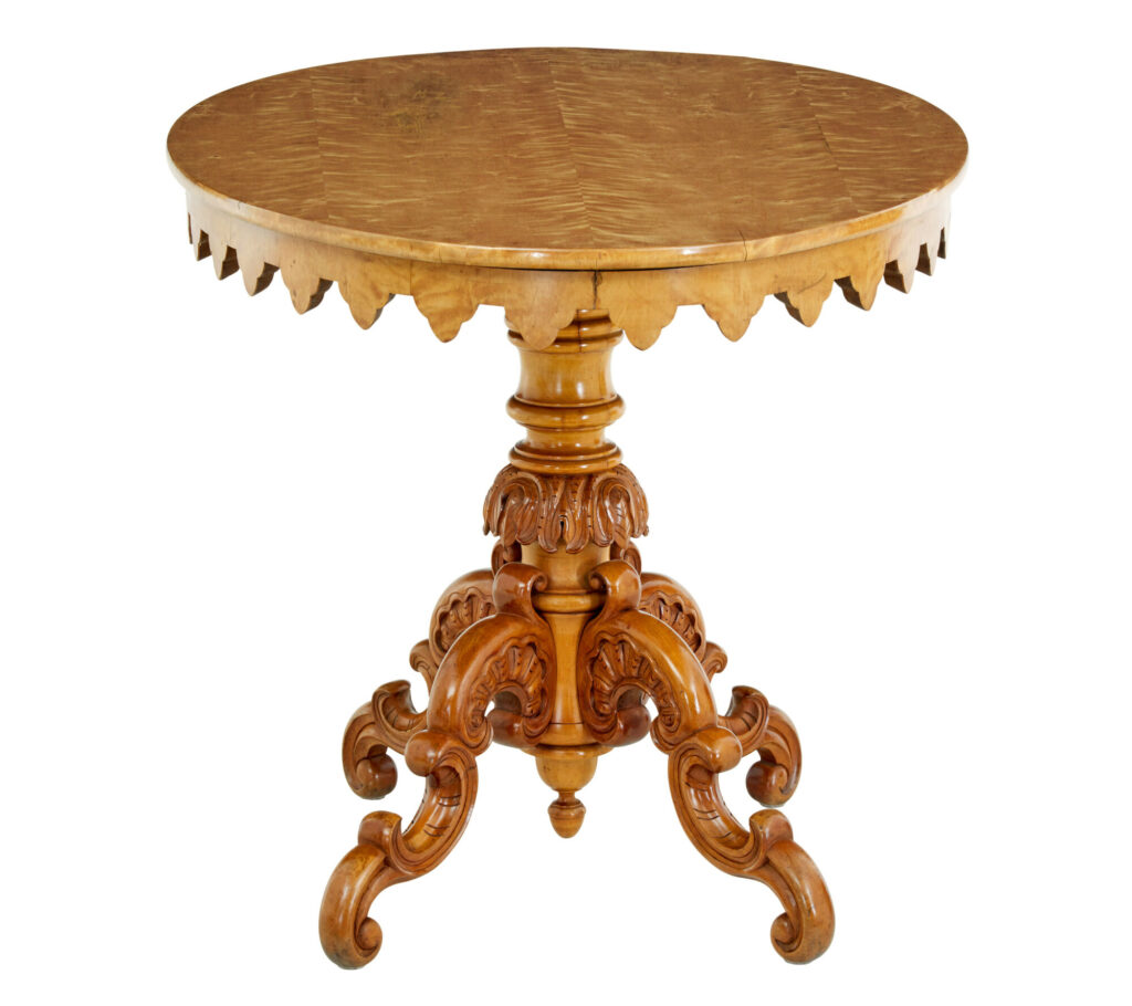 Swedish 19th Century Birch Oval Occasional Table — image 2