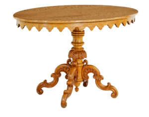 SWEDISH 19TH CENTURY BIRCH OVAL OCCASIONAL TABLE