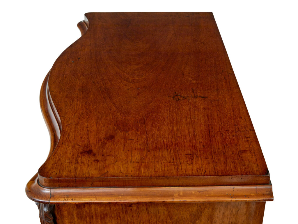 19th Century Swedish Serpentine Mahogany Chest of Drawers — image 7