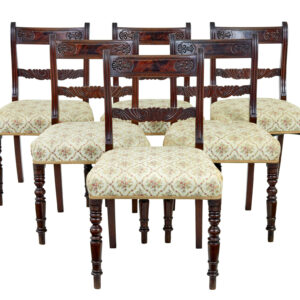 SET OF 6 19TH CENTURY REGENCY MAHOGANY DINING CHAIRS