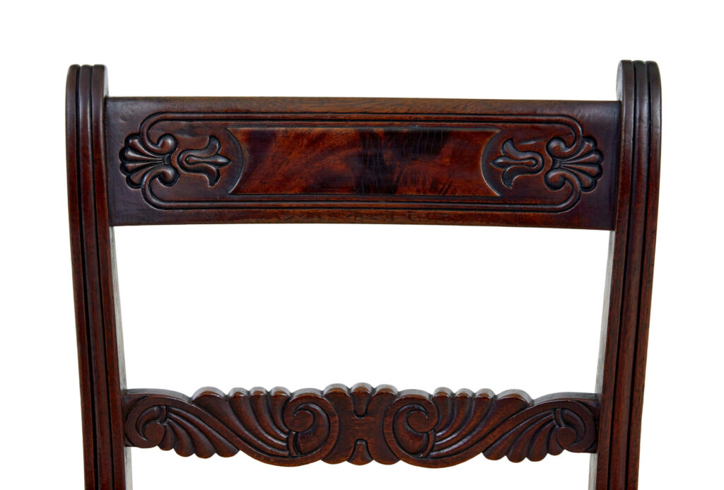 Set of 6 19th Century Regency Mahogany Dining Chairs — image 4