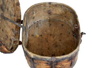 Early 18th Century Scandinavian Baroque Oak Iron Bound Box — thumbnail 2