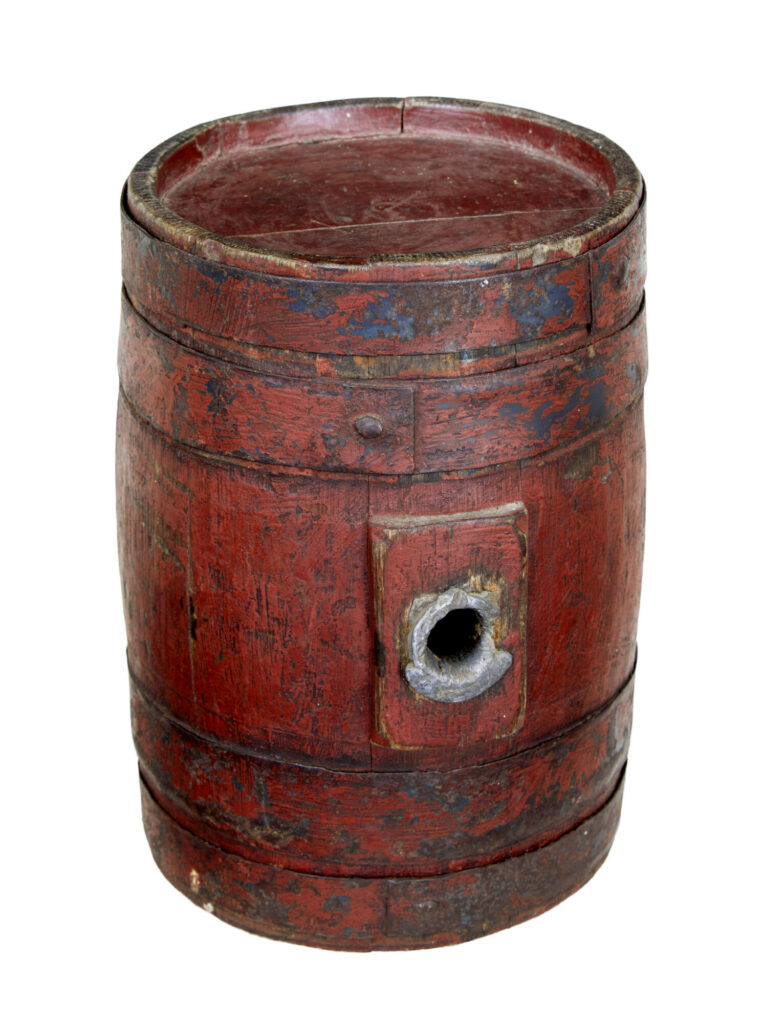 19th Century Scandinavian Painted Oak Barrel — image 3