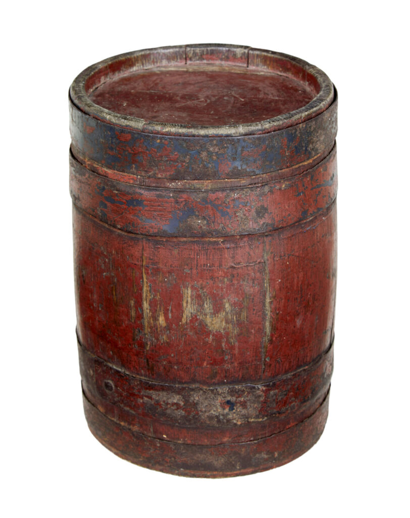 19th Century Scandinavian Painted Oak Barrel — image 2