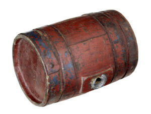 19TH CENTURY SCANDINAVIAN PAINTED OAK BARREL