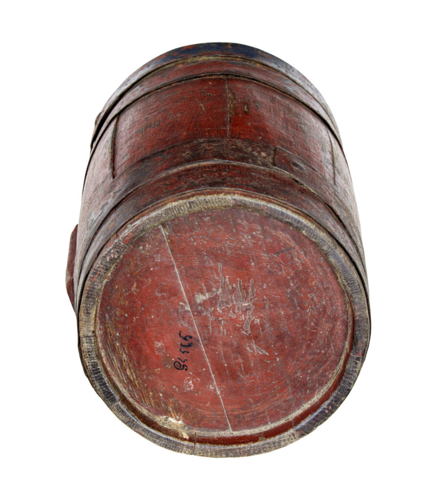 19th Century Scandinavian Painted Oak Barrel — image 5