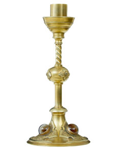 19th Century Aesthetic Movement Brass and Oynx Candlestick — thumbnail 6