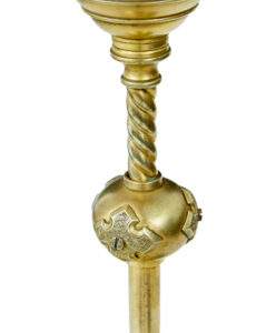 19th Century Aesthetic Movement Brass and Oynx Candlestick — thumbnail 3