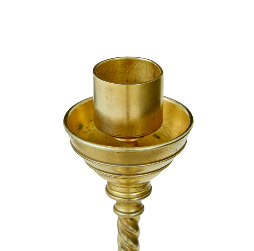 19th Century Aesthetic Movement Brass and Oynx Candlestick — image 2