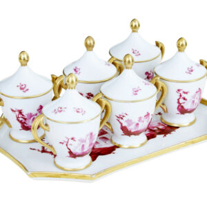 20TH CENTURY FRENCH PORCELAIN 7 PIECE DESSERT SET