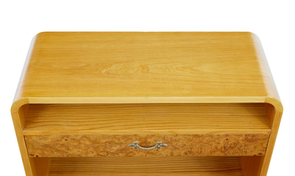 Mid Century Scandinavian Shaped Birch Bedside Table — image 7