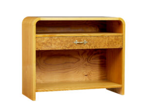 MID CENTURY SCANDINAVIAN SHAPED BIRCH BEDSIDE TABLE