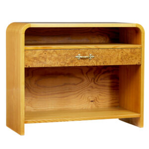 MID CENTURY SCANDINAVIAN SHAPED BIRCH BEDSIDE TABLE