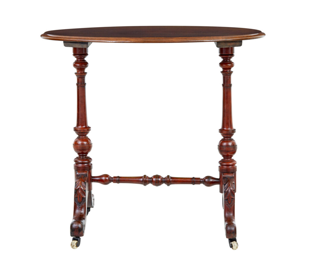 19th Century Victorian Walnut Oval Occasional Table — image 7