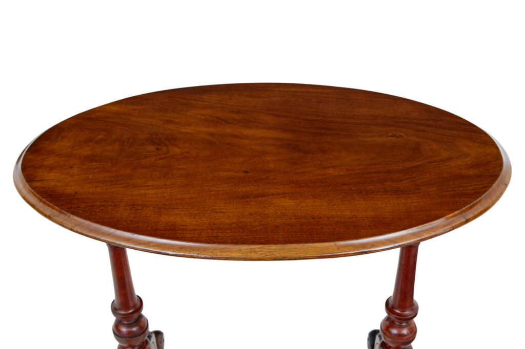 19th Century Victorian Walnut Oval Occasional Table — image 3