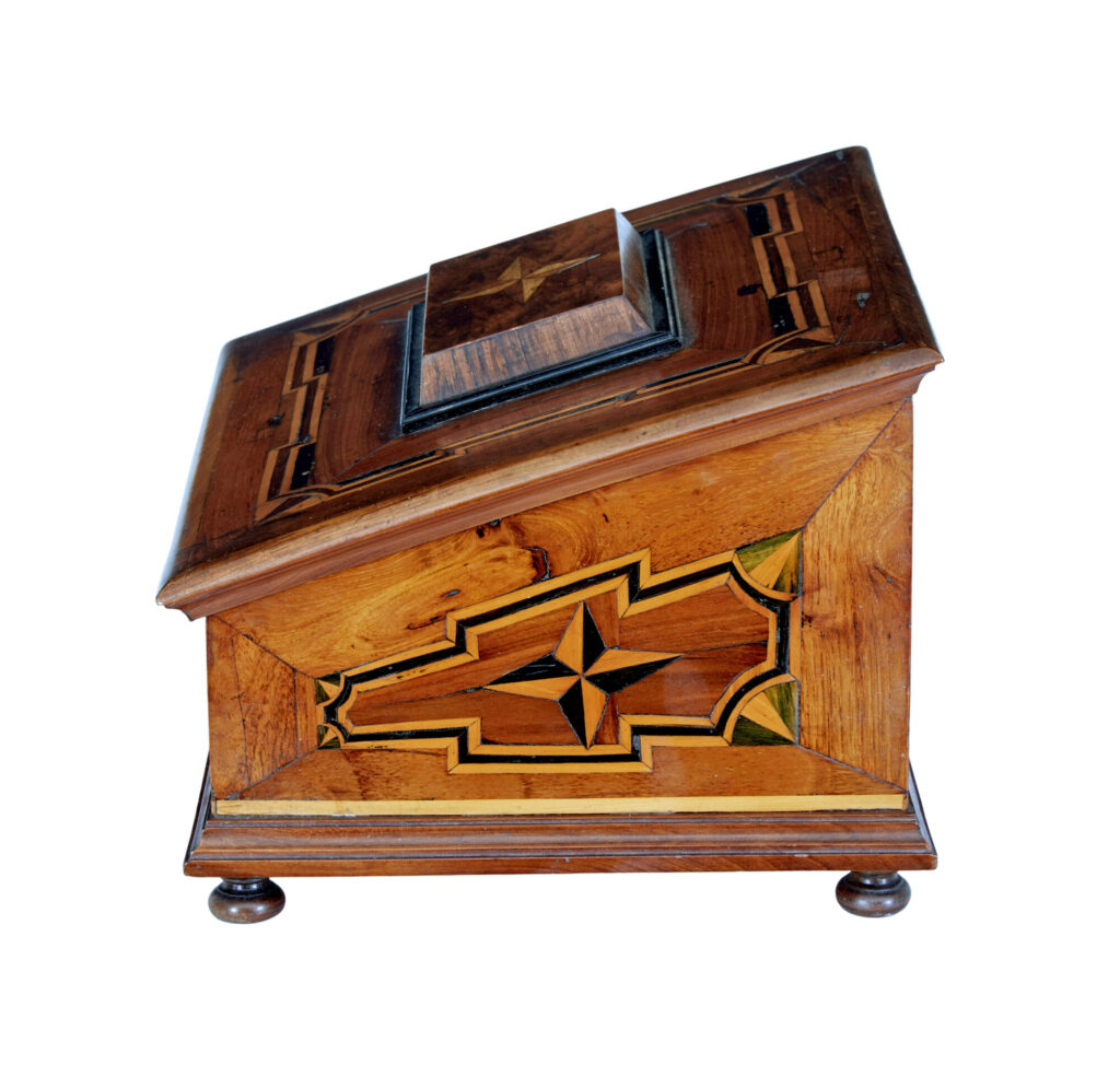 19th Century Marquetry Fruitwood Desktop Box — image 6