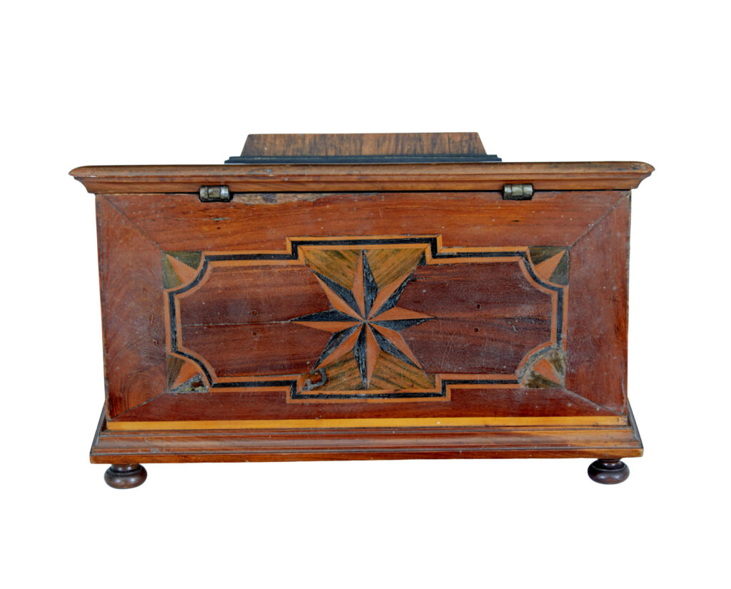 19th Century Marquetry Fruitwood Desktop Box — image 5