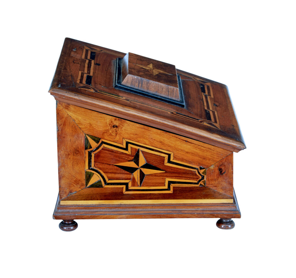 19th Century Marquetry Fruitwood Desktop Box — image 4