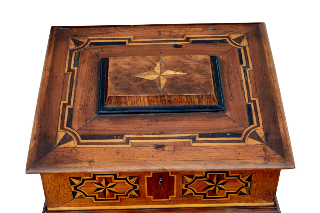 19th Century Marquetry Fruitwood Desktop Box — image 3