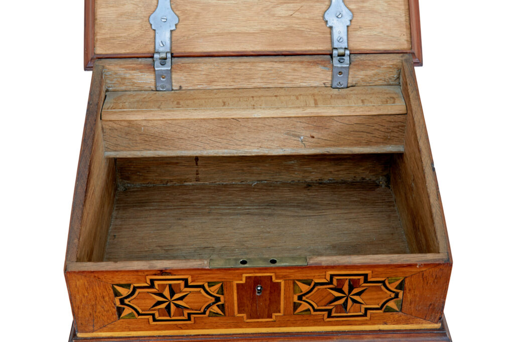 19th Century Marquetry Fruitwood Desktop Box — image 2