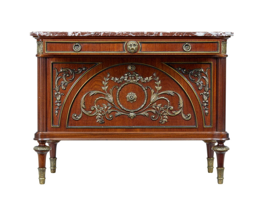 Mid Century Rococo Revival Marble Top Chest of Drawers — image 10