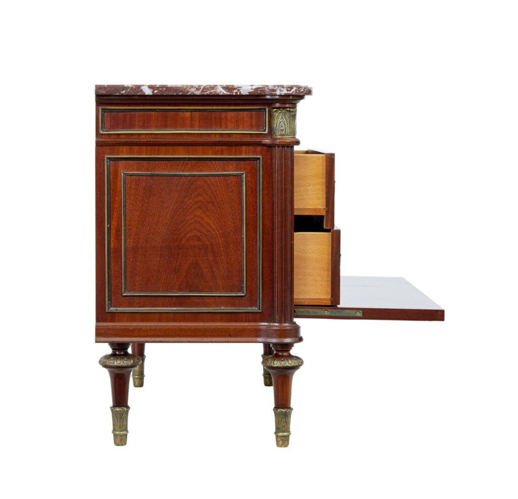 Mid Century Rococo Revival Marble Top Chest of Drawers — image 7