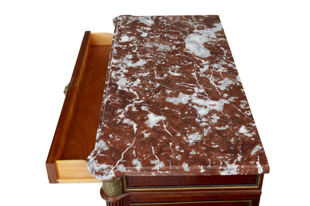 Mid Century Rococo Revival Marble Top Chest of Drawers — image 3