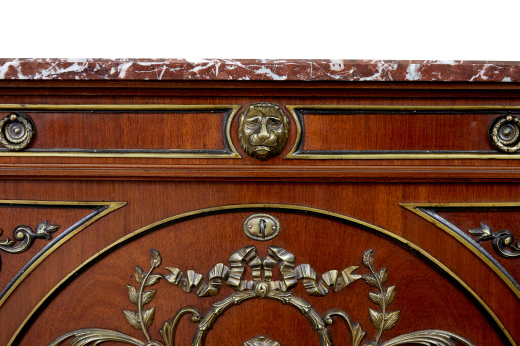 Mid Century Rococo Revival Marble Top Chest of Drawers — image 2