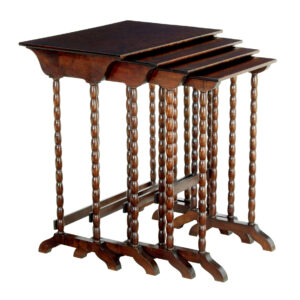 NEST OF 4 MID CENTURY SCANDINAVIAN BIRCH TABLES