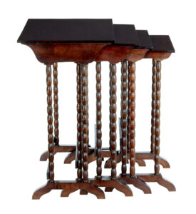 Nest of 4 Mid Century Scandinavian Birch Tables — thumbnail 3
