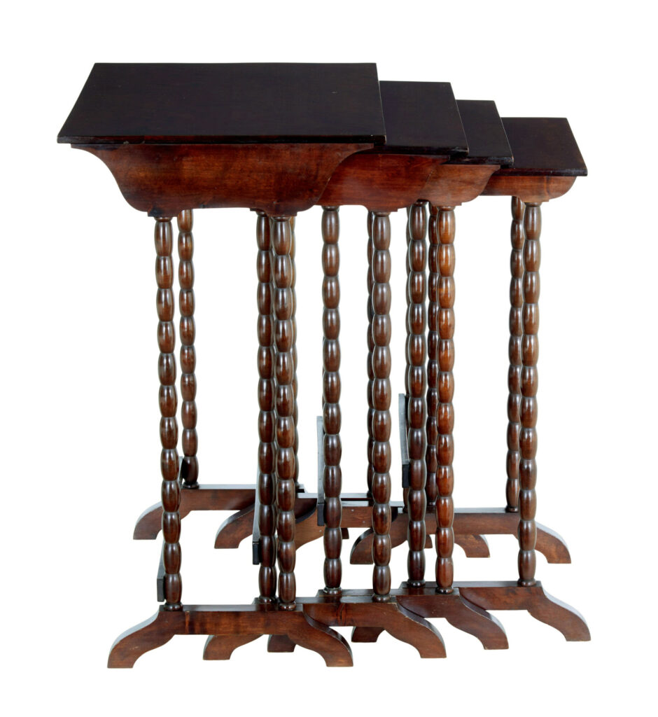 Nest of 4 Mid Century Scandinavian Birch Tables — image 3