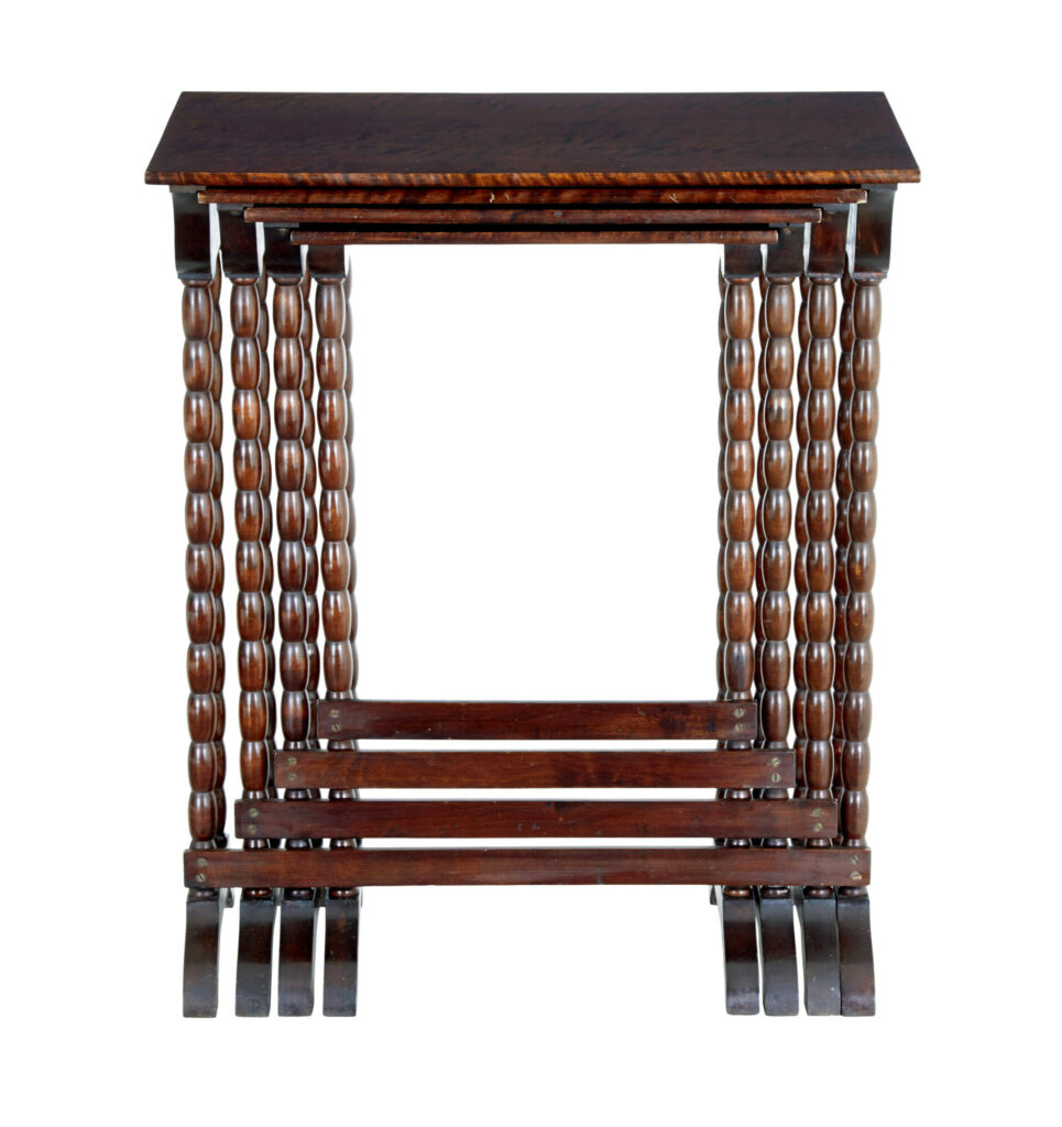 Nest of 4 Mid Century Scandinavian Birch Tables — image 4