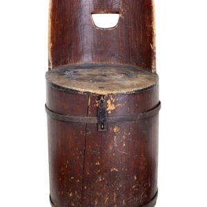 19TH CENTURY SWEDISH PAINTED PINE DUG OUT CHAIR