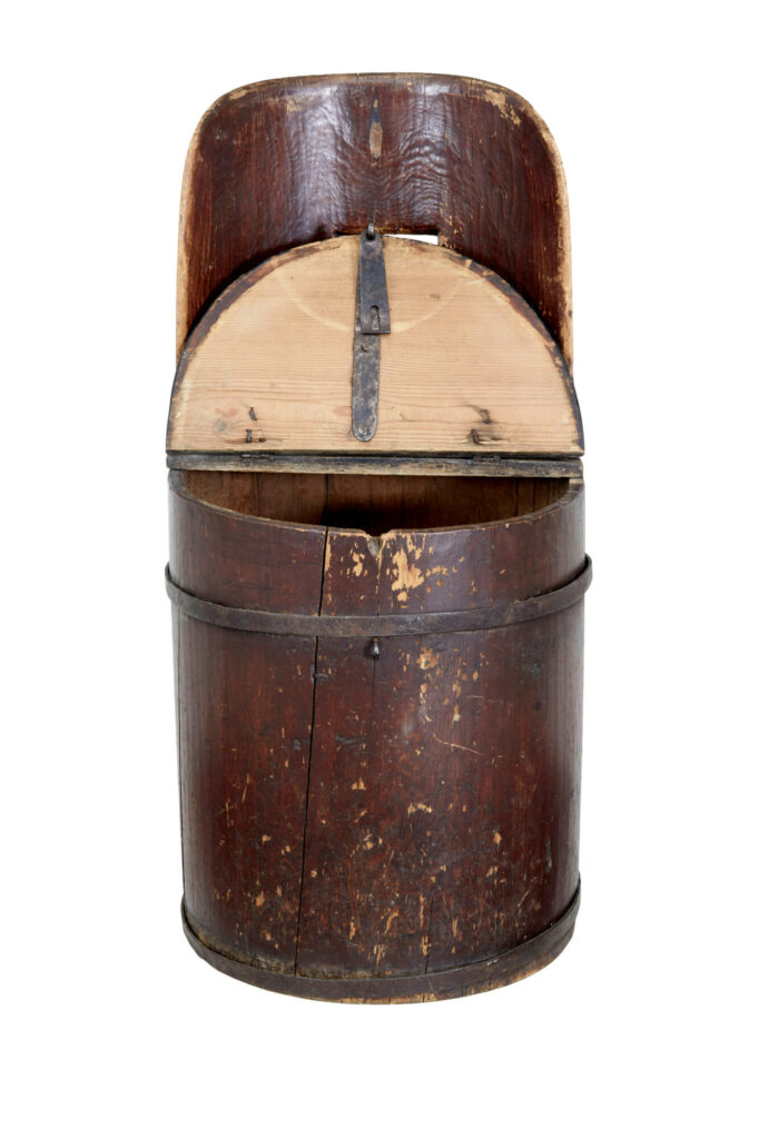 19th Century Swedish Painted Pine Dug Out Chair — image 9