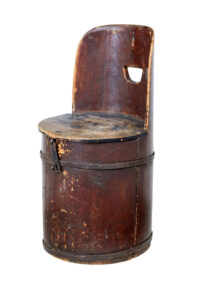 19th Century Swedish Painted Pine Dug Out Chair — thumbnail 8