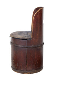19th Century Swedish Painted Pine Dug Out Chair — thumbnail 7
