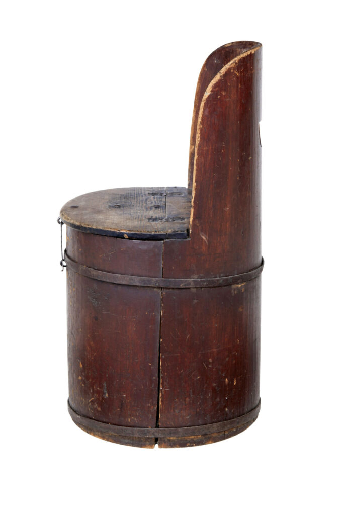 19th Century Swedish Painted Pine Dug Out Chair — image 7