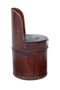 19th Century Swedish Painted Pine Dug Out Chair — thumbnail 5