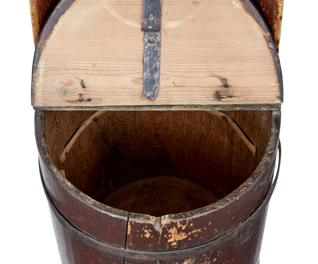 19th Century Swedish Painted Pine Dug Out Chair — image 3