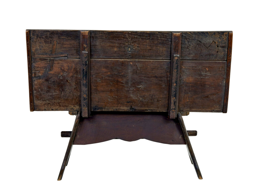 19th Century Victorian Carved Oak Bench — image 7