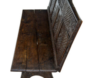 19th Century Victorian Carved Oak Bench — thumbnail 6