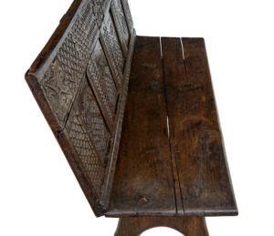 19th Century Victorian Carved Oak Bench — thumbnail 5
