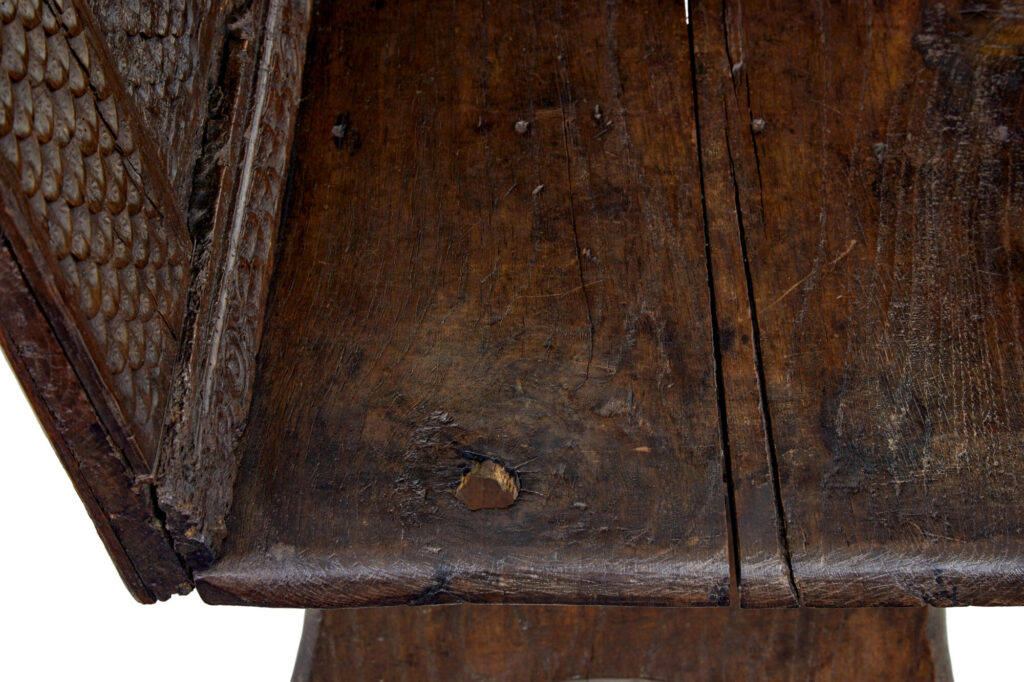 19th Century Victorian Carved Oak Bench — image 4