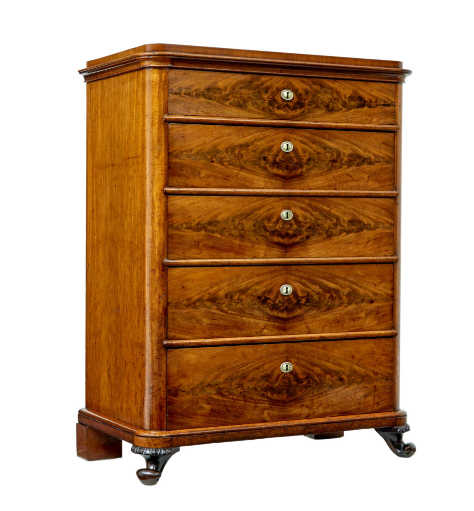 Swedish 19th Century 5 Drawer Chest of Drawers