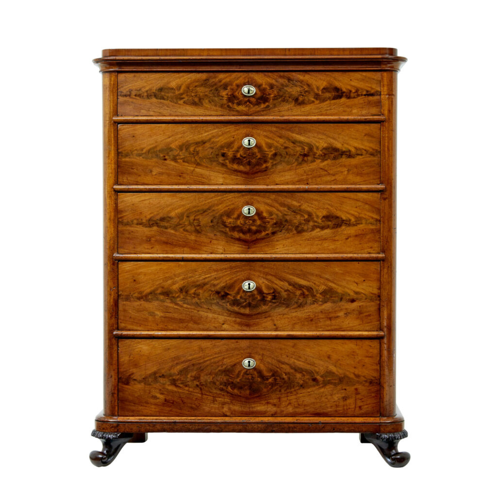 Swedish 19th Century 5 Drawer Chest of Drawers — image 9